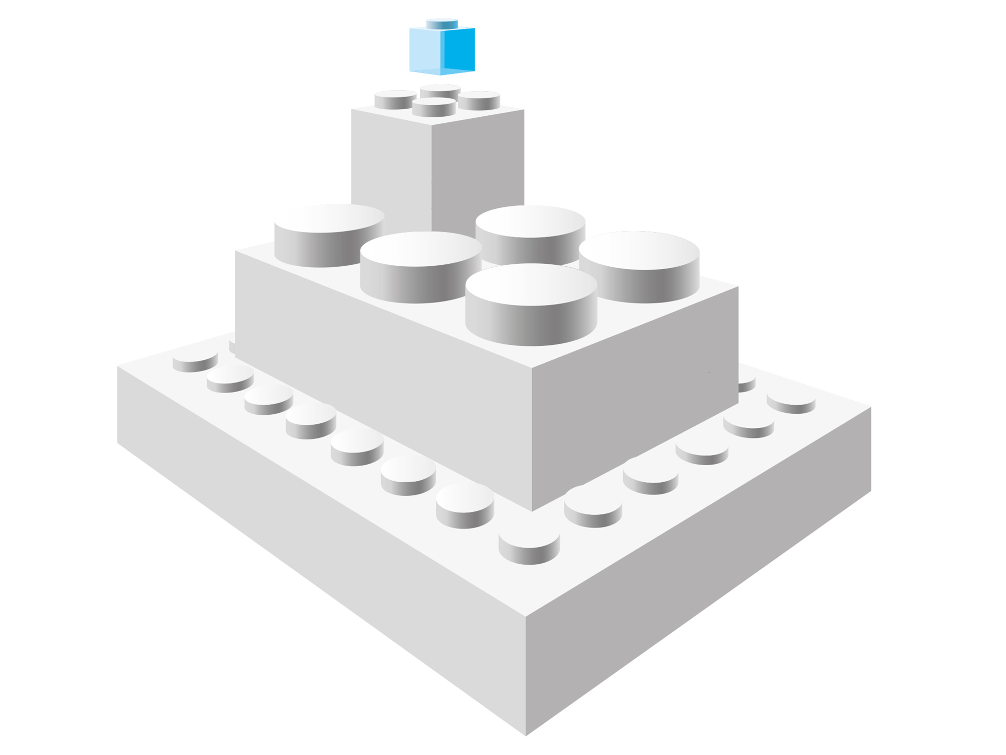 Die Noppen der Bodenplatte müssen auch in digitaler Form mit den Legosteinen zusammenpassen. © Illustration: Ines Senger